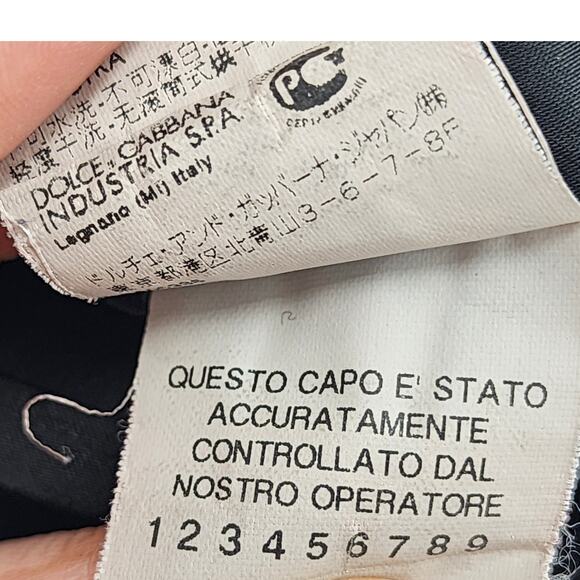 Vintage Dolce & Gabbana Black Wool Blend Blazer & Skirt Suit Set Womens Size 42 - Picture 7 of 11